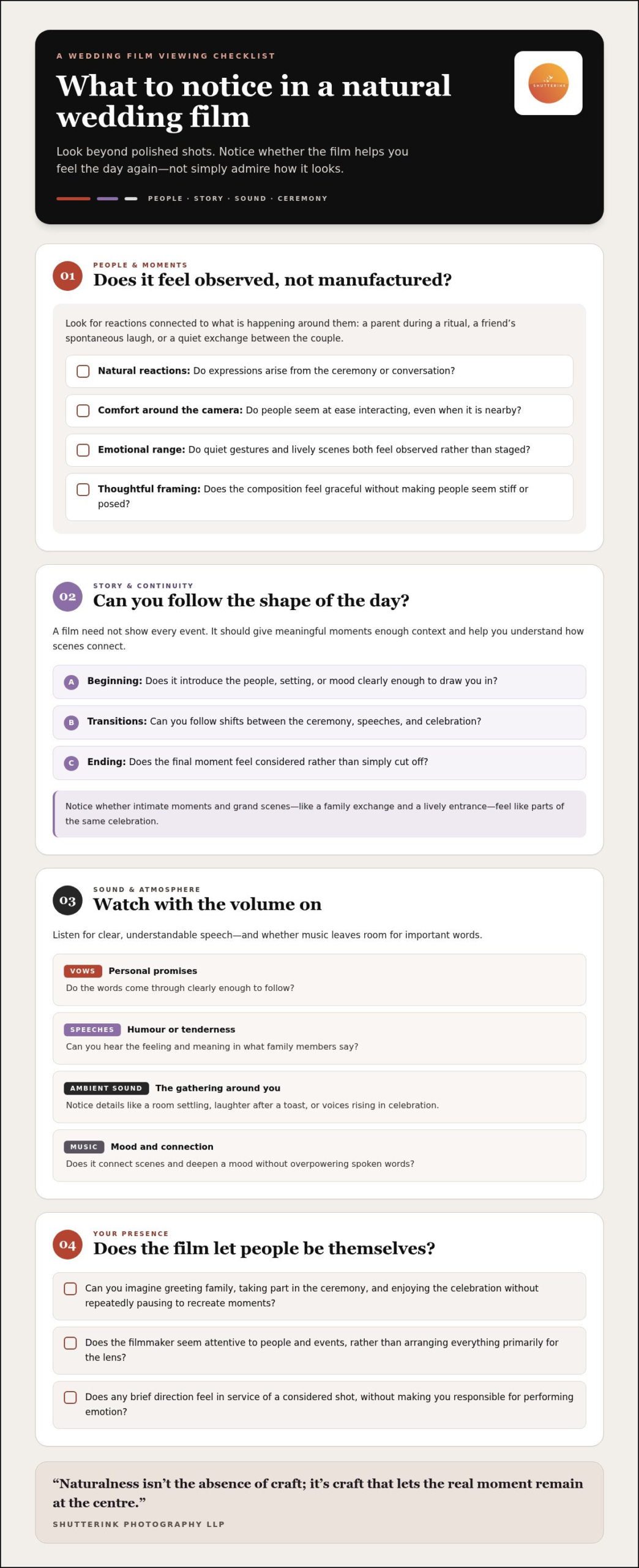 What to Look for in a Wedding Film: A Thoughtful Checklist